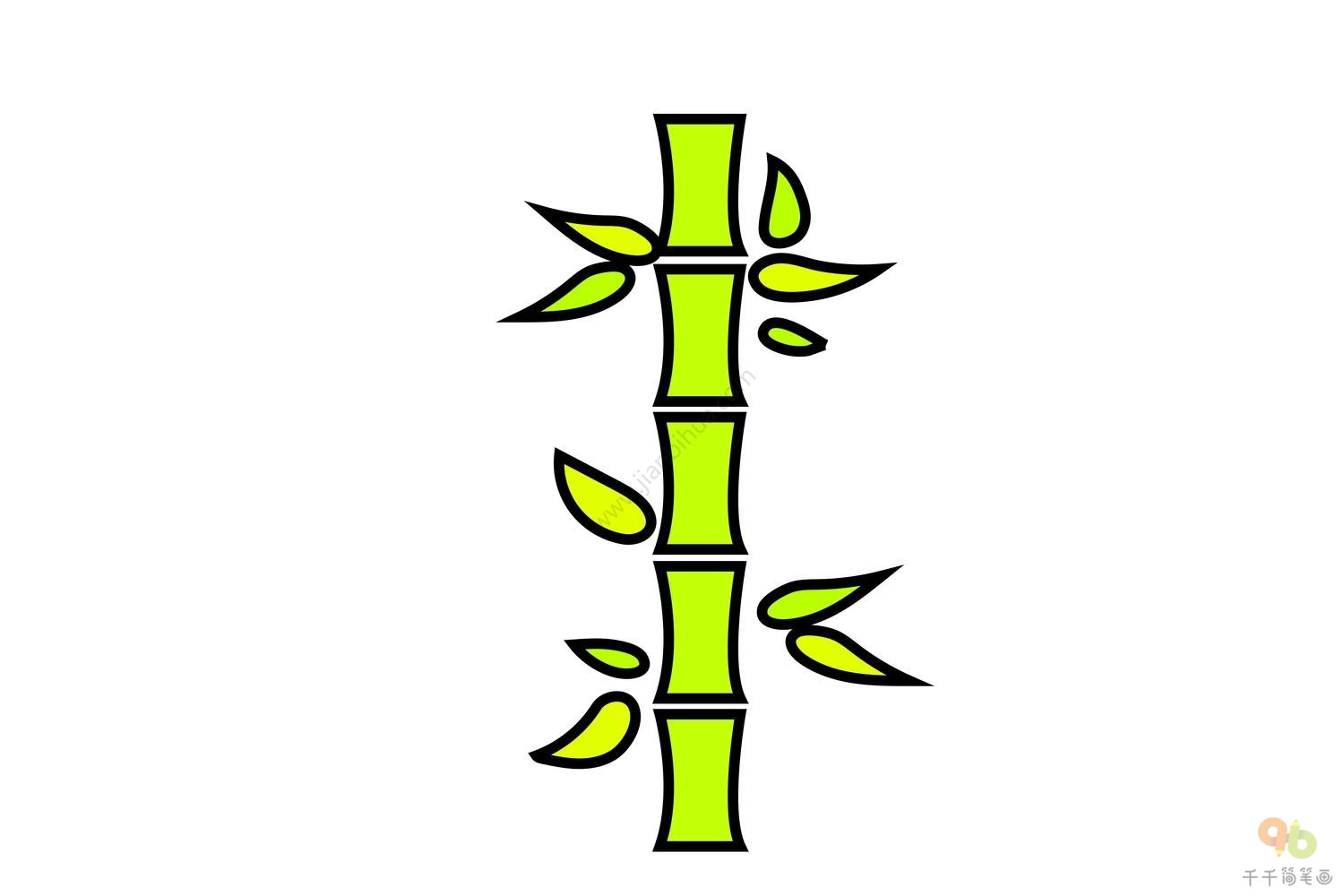 翠绿的竹子简笔画图片