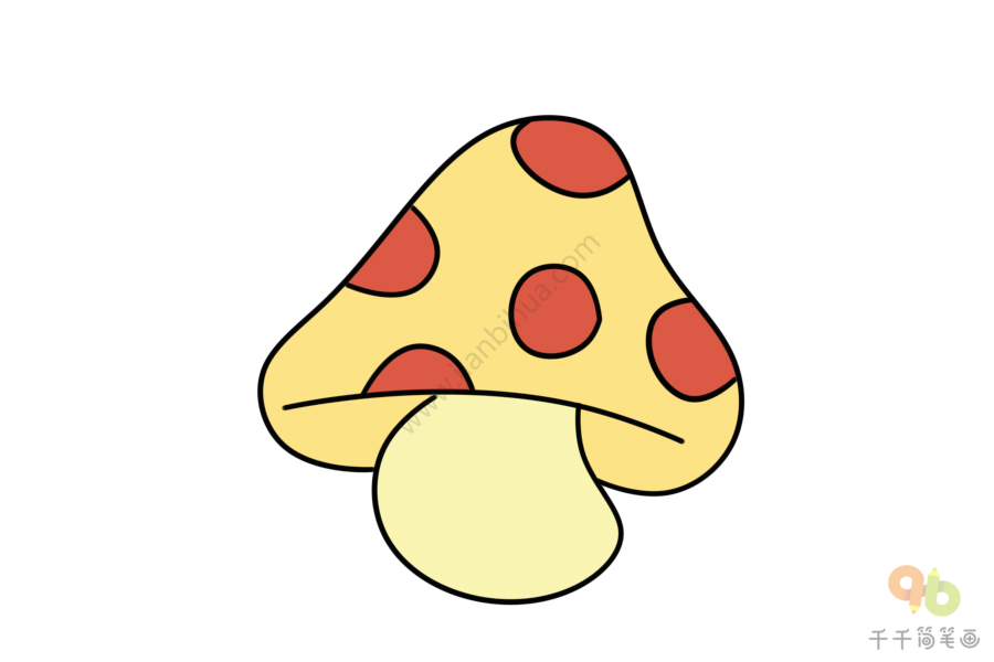 呆萌胖乎乎的蘑菇简笔画图片