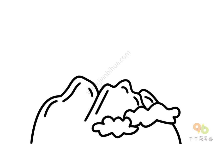 怎样画大山图片