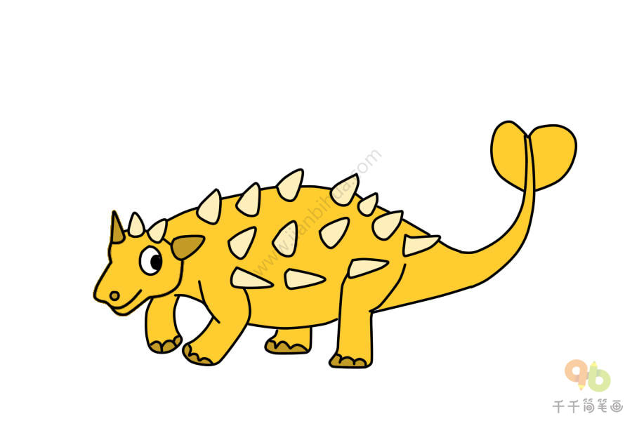 呆萌的包头龙简笔画步骤图