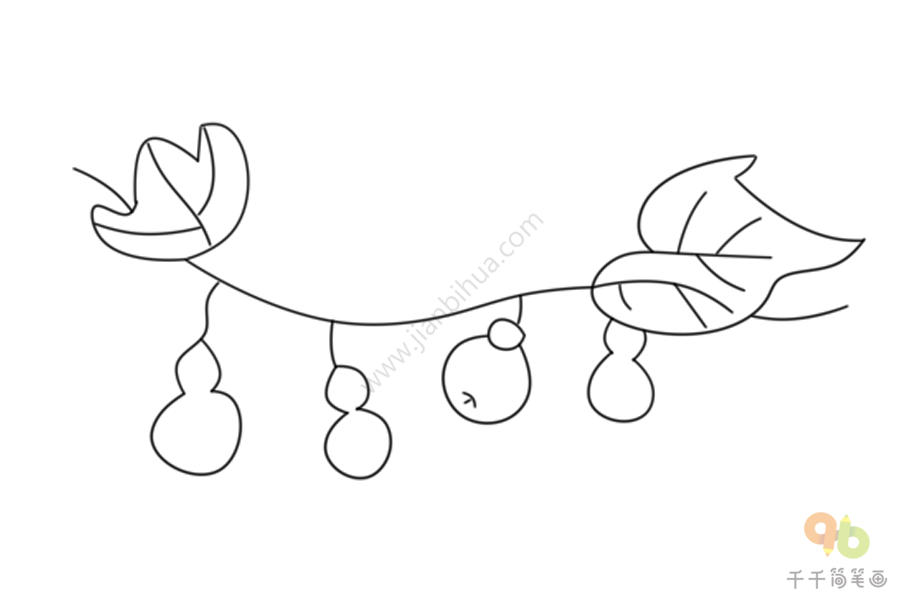 葫芦叶子怎么画简单图片