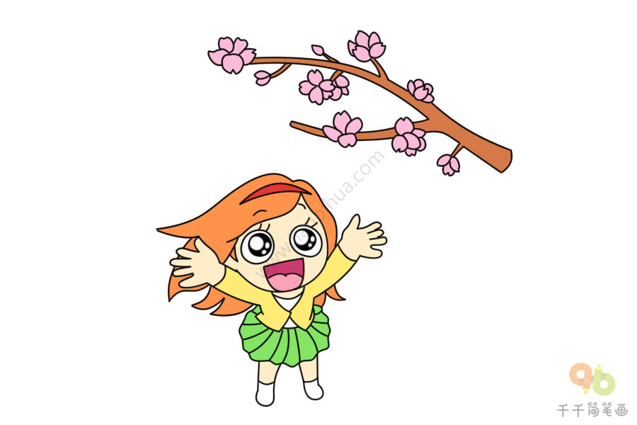 赏樱花的小女孩简笔画逛花园的小女孩简笔画逛花园的小女孩简笔画春天