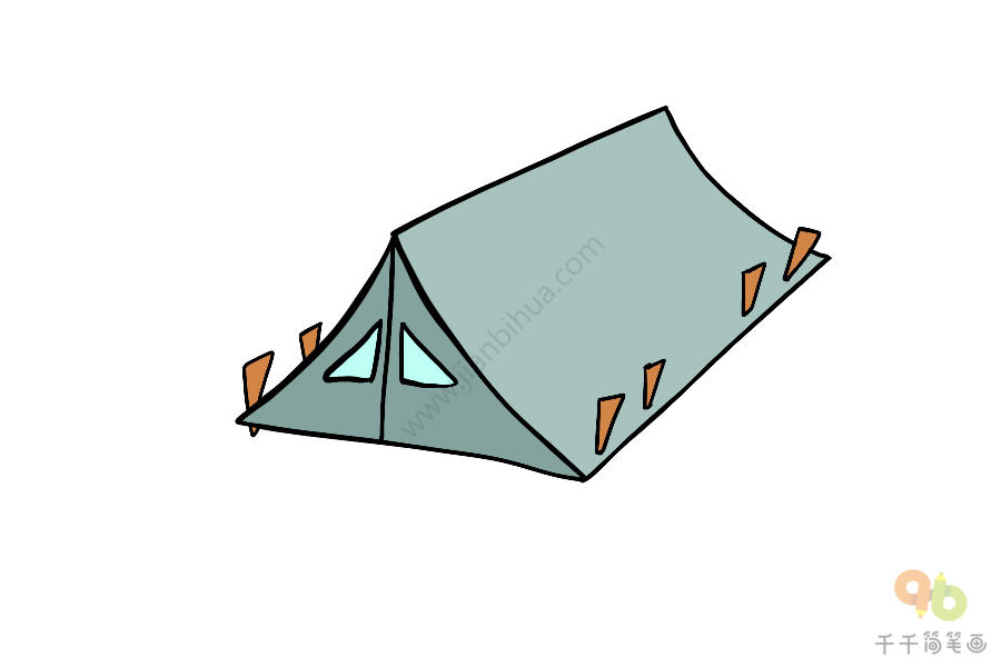 野营必备帐篷简笔画图片