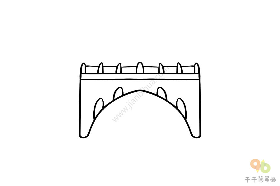 洛阳桥简单绘画图片