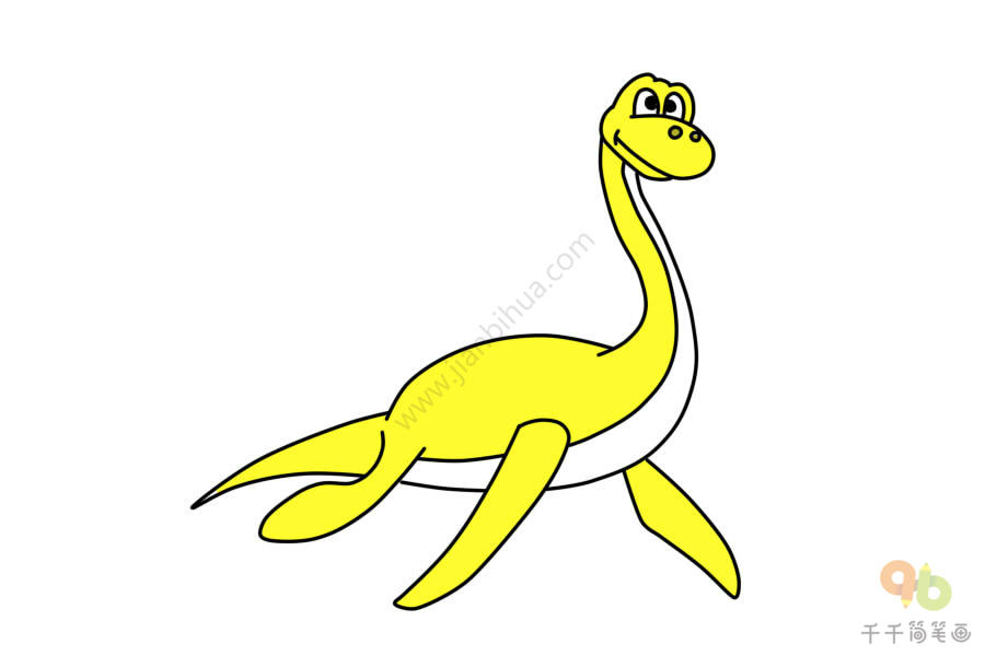 蛇颈龙简笔画 儿童图片