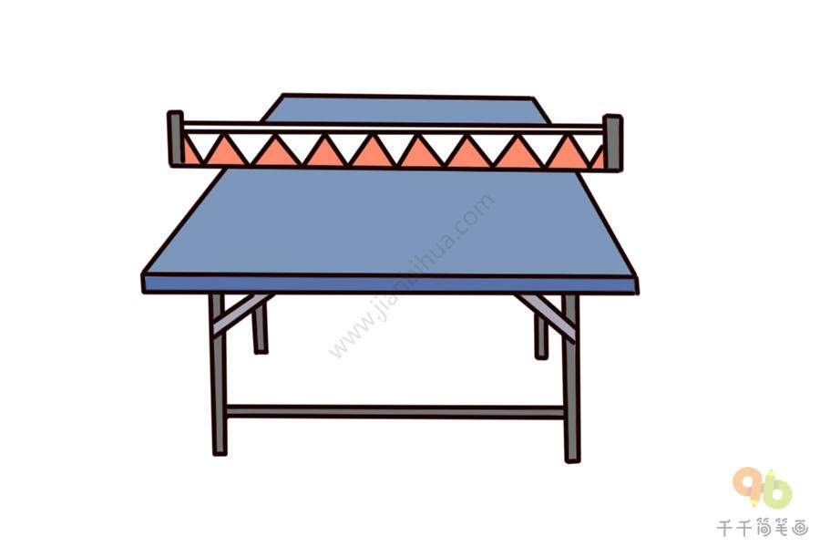 乒乓球桌简笔画彩色图片