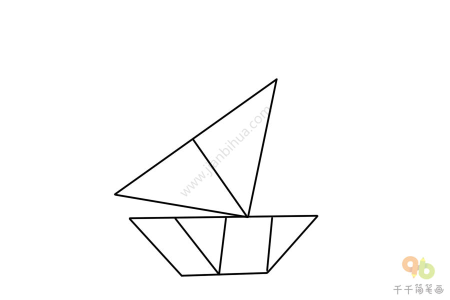几何图形画轮船图片