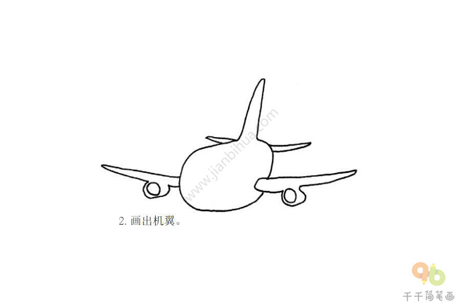 大型客机简笔画步骤图