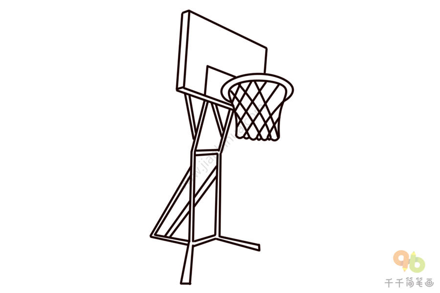 篮球架简笔画侧面图片