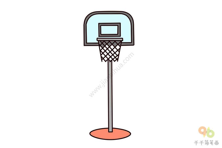 简易篮球架画法图片