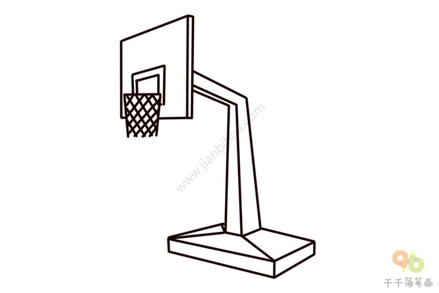 篮球架简笔画侧面图片