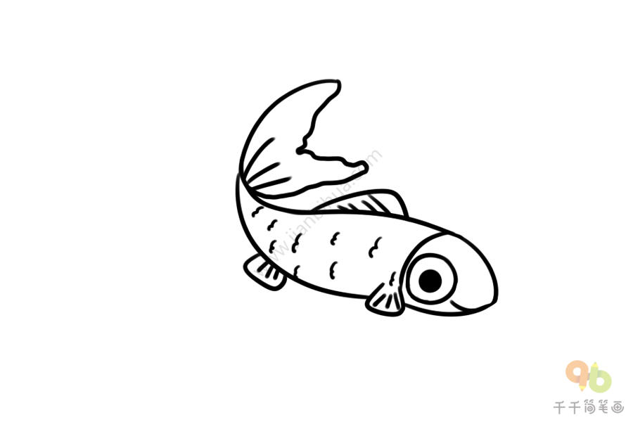 小银鱼简笔画图片