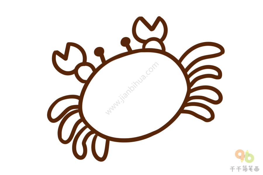 大螃蟹简单画法图片