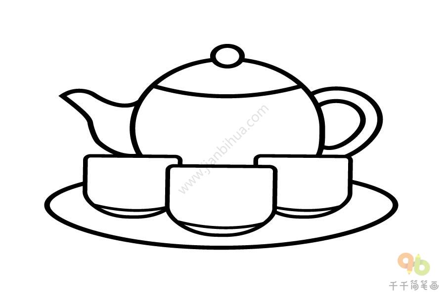 茶壶简笔画 倒茶图片