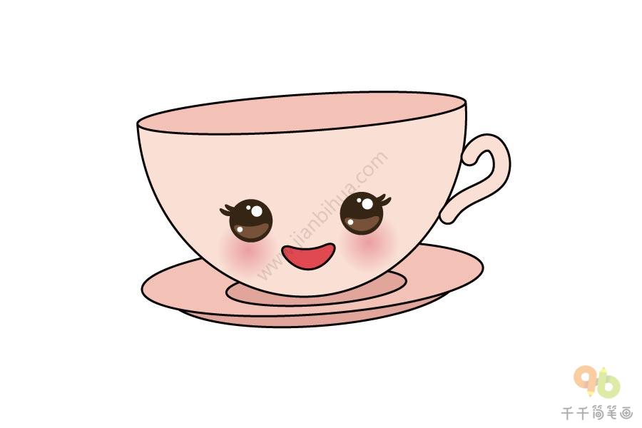 茶杯的简笔画彩色图片