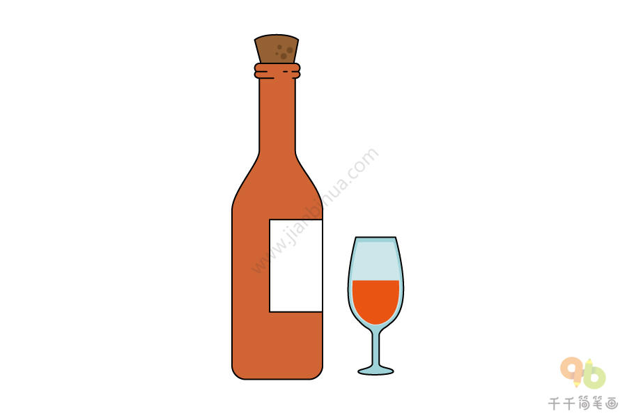 酒瓶和酒杯简笔画图片