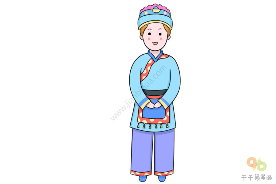 傣族男子服饰简笔画图片