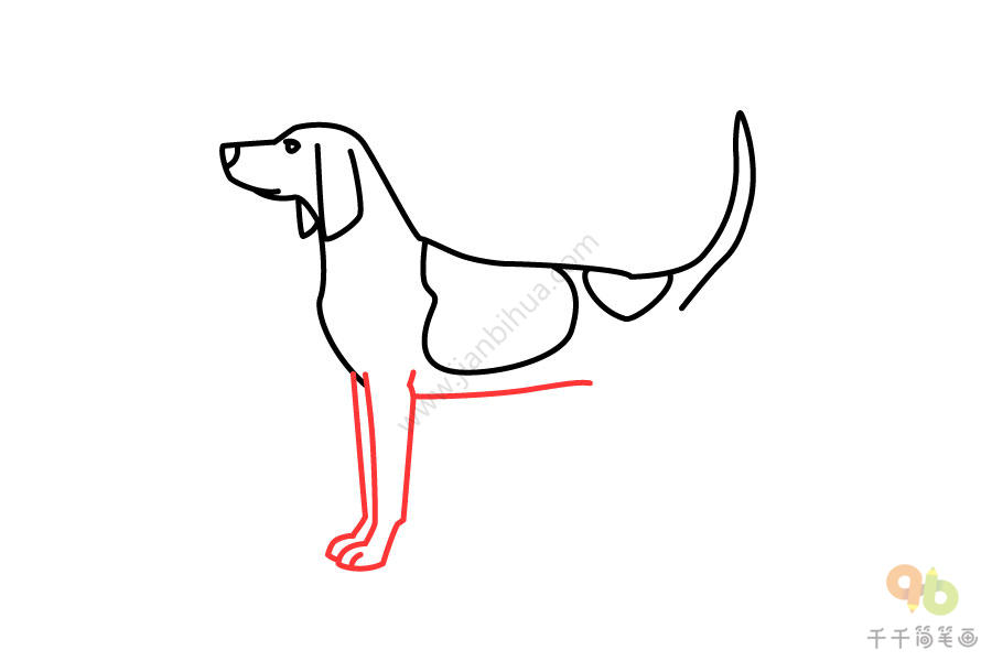 小狗的尾巴简笔画图片