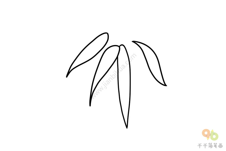 竹子叶子简笔画可爱图片