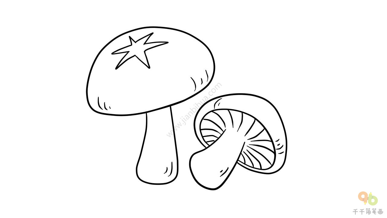 香菇怎么画简单漂亮图片