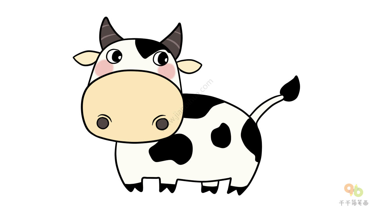 可爱的奶牛简笔画 儿童学画