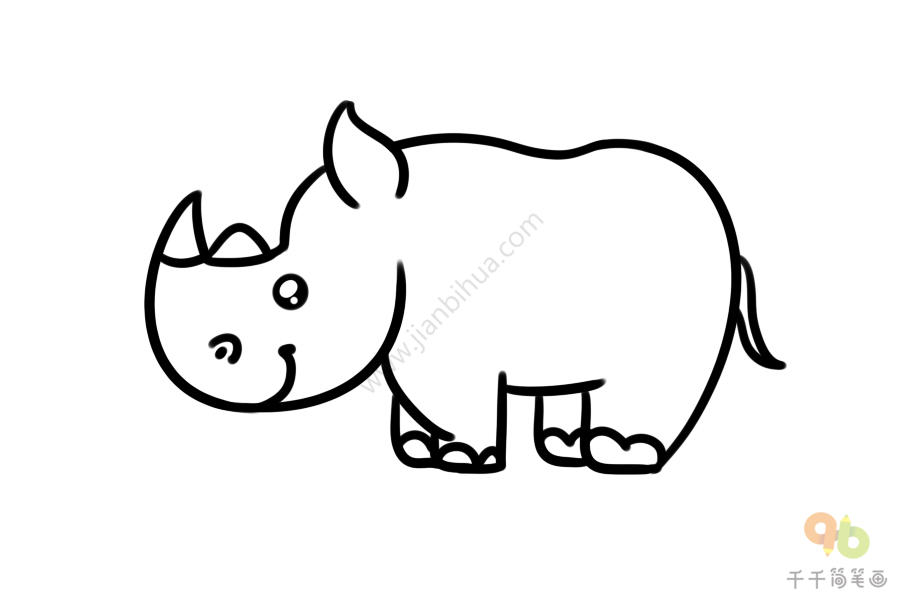 犀牛儿童画简单图片