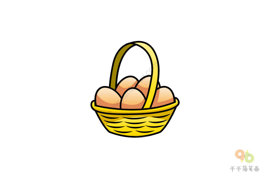 鸡蛋篮子简笔画图片