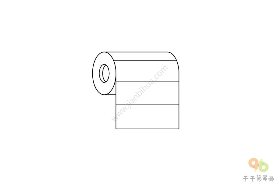 可爱的纸巾简笔画步骤图