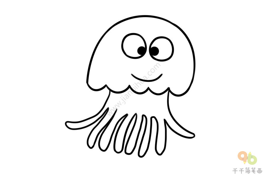 北极霞水母简笔画图片
