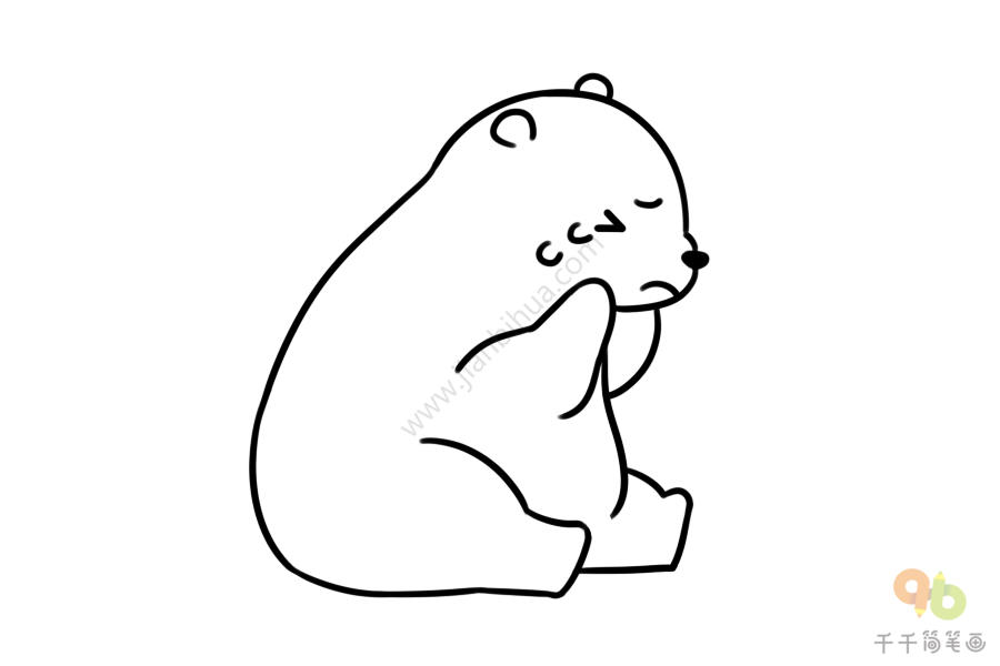 北极熊简笔画图片大全 可爱又简单
