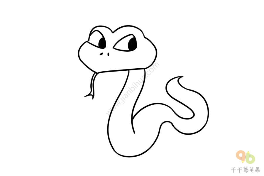蛇的简笔画法可爱图片