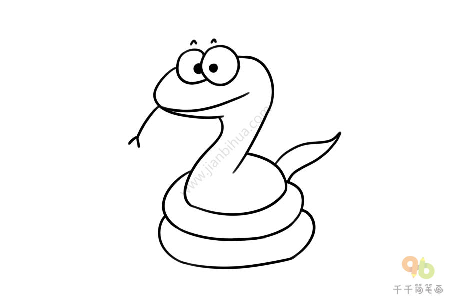 蛇的简笔画法可爱图片