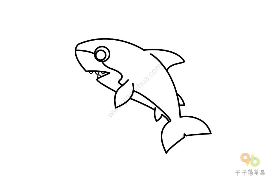 大白鲨简笔画图片大全