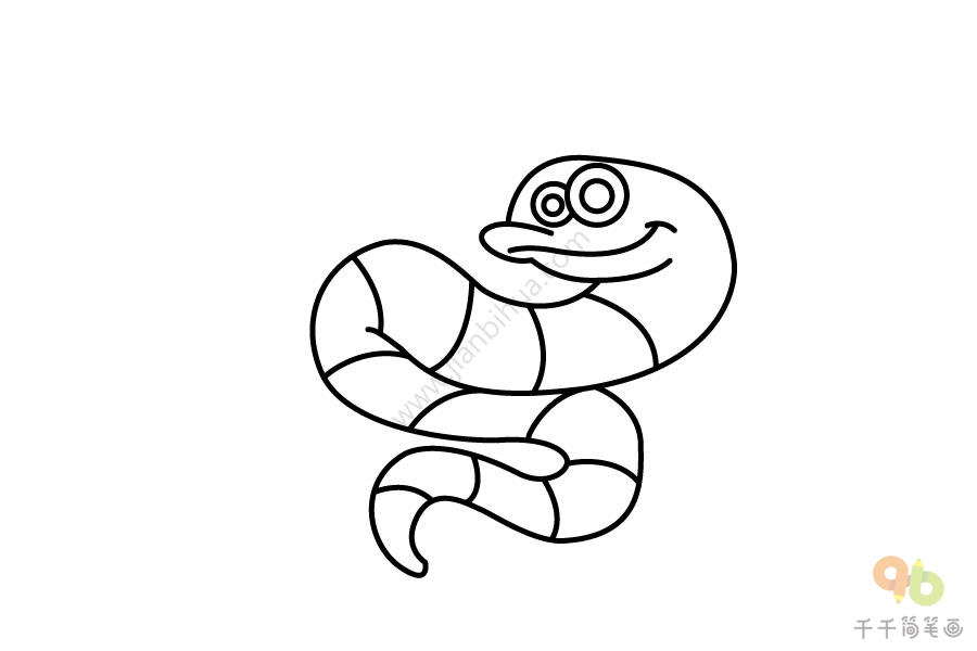 海蛇简笔画怎么画图片
