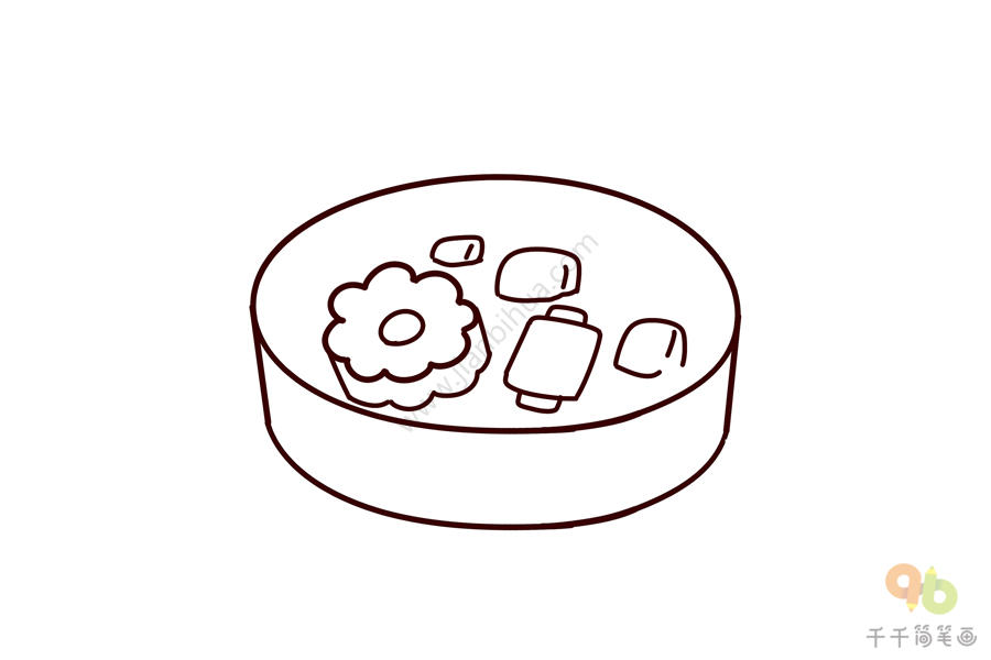 碗里的食物简笔画图片