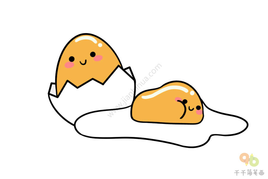 鸡蛋涂鸦可爱简笔画图片