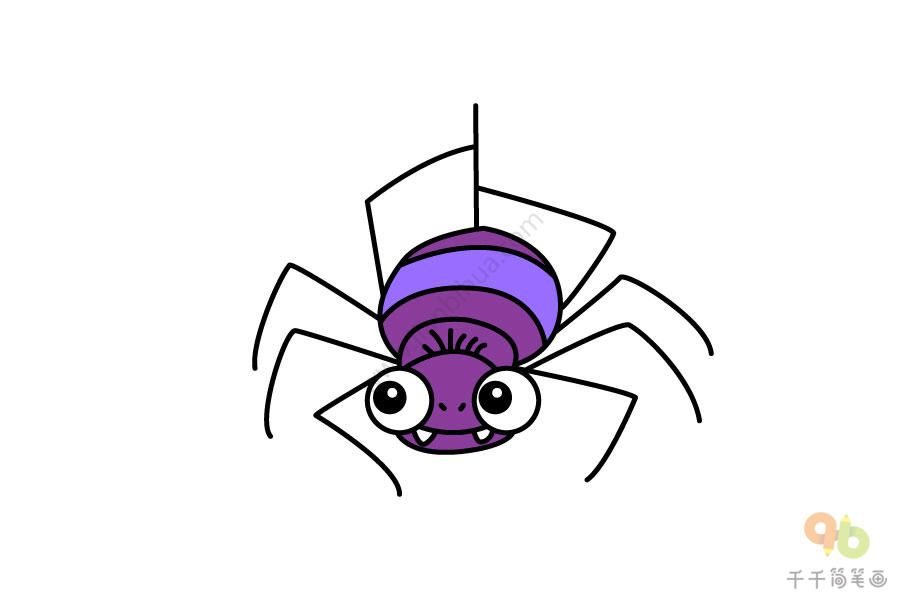 紫色的蜘蛛简笔画