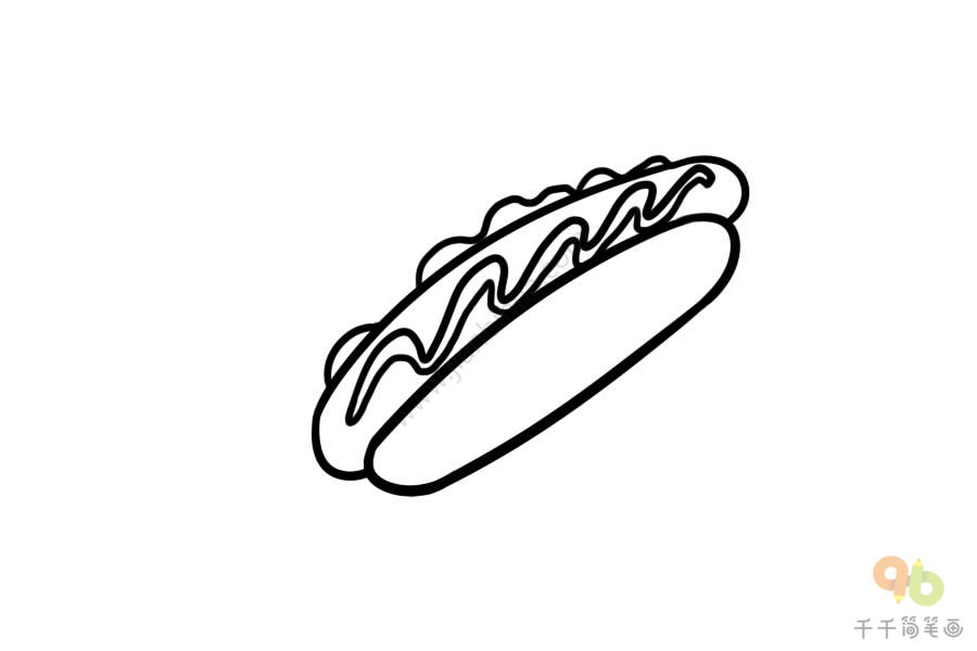hot dogs简笔画图片