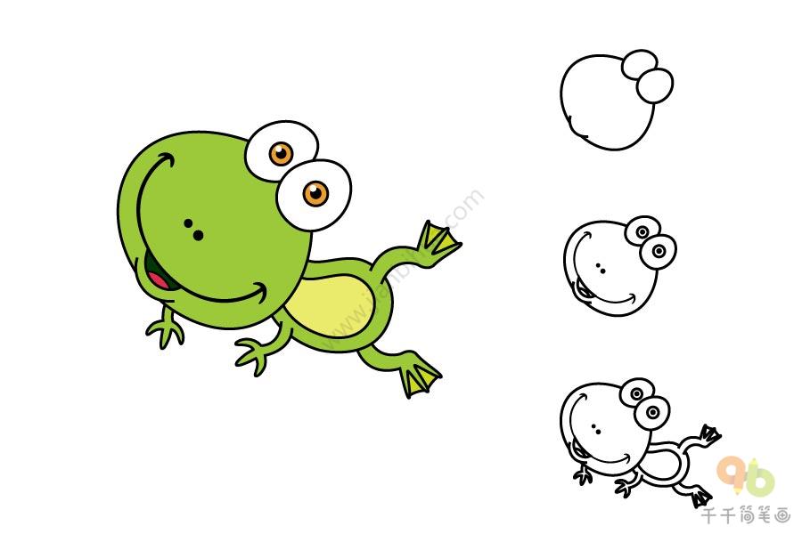 青蛙跳简笔画图片