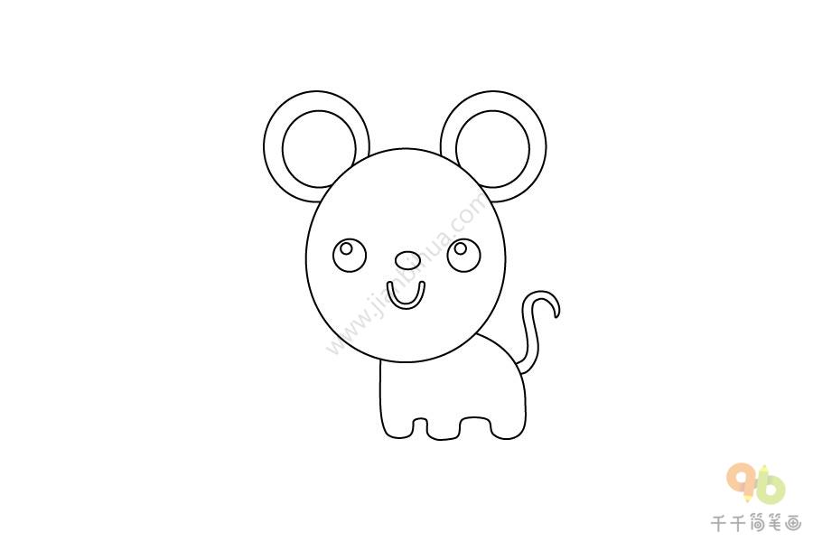蓝色的老鼠简笔画怎么画