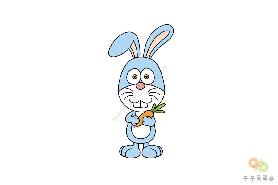 蓝兔子简笔画图片