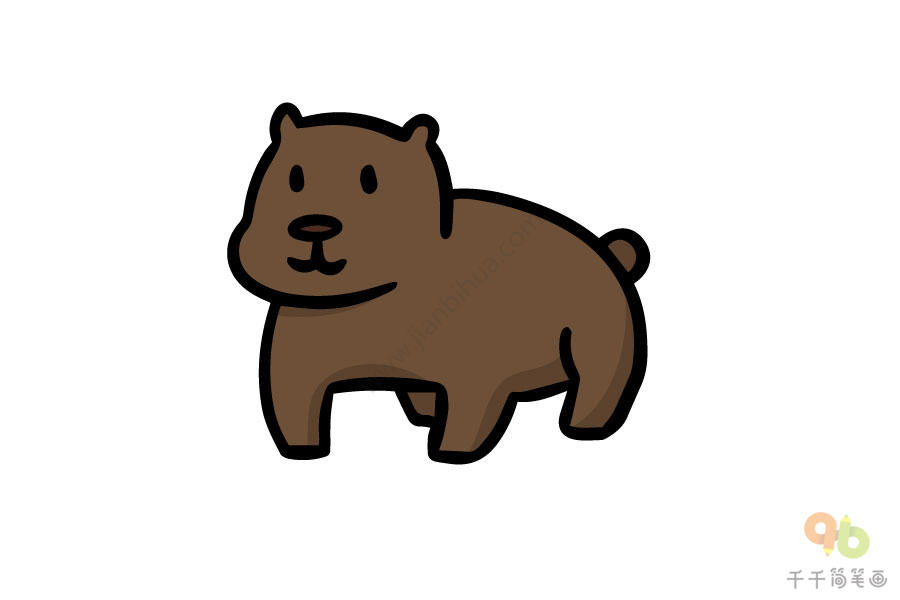 棕色的熊简笔画图片
