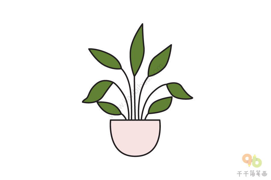 翠绿欲滴的植物简笔画