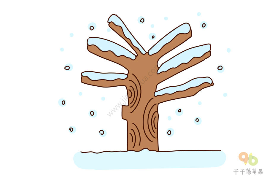 冬天的树画法图片