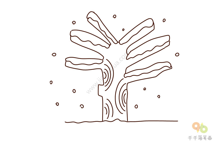 树上结冰简笔画图片