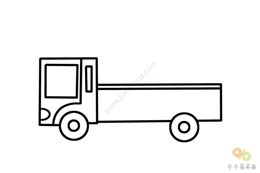 教你画货车简笔画步骤图