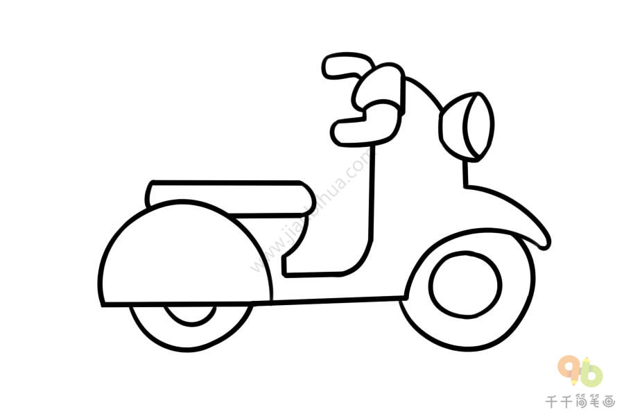 幼儿简笔画摩托车图片