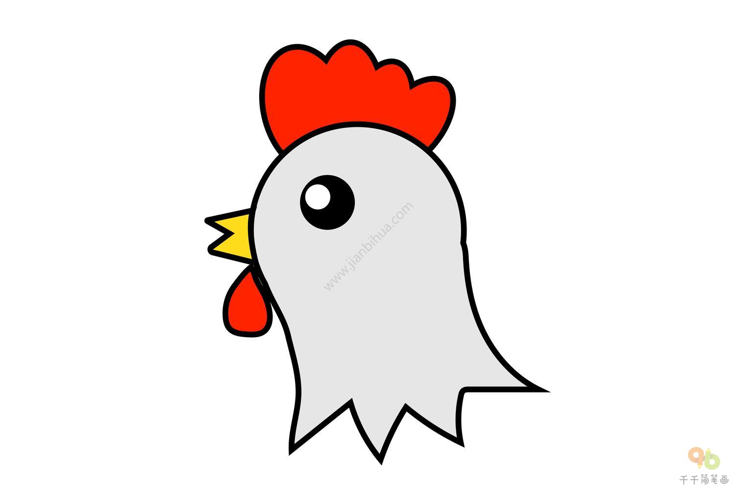 鸡头怎么画简单图片