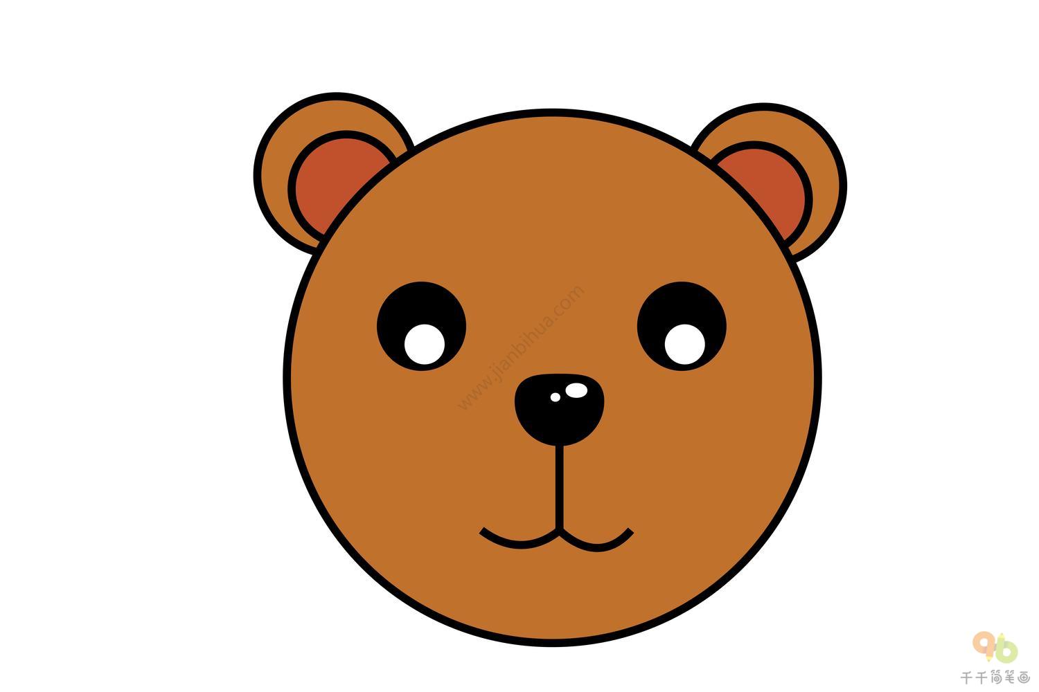 可爱的小熊玩偶简笔画画法图片填色线稿💛巧艺网