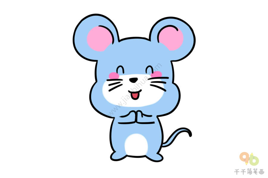 老鼠简笔画可爱彩色图片